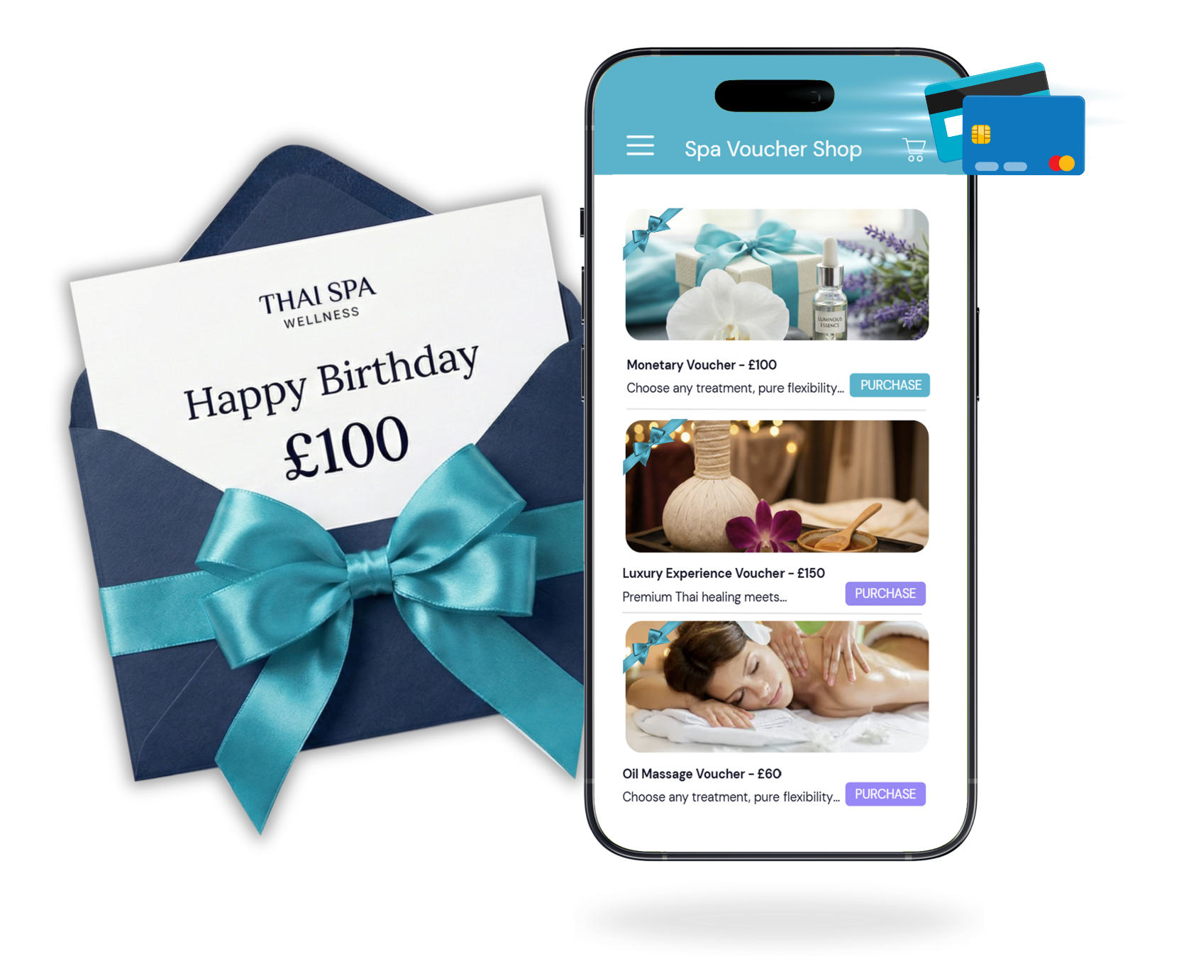 Digital gift voucher on mobile device